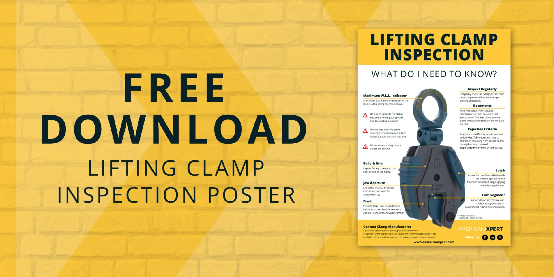 Metal Lifting Clamp Safety Poster