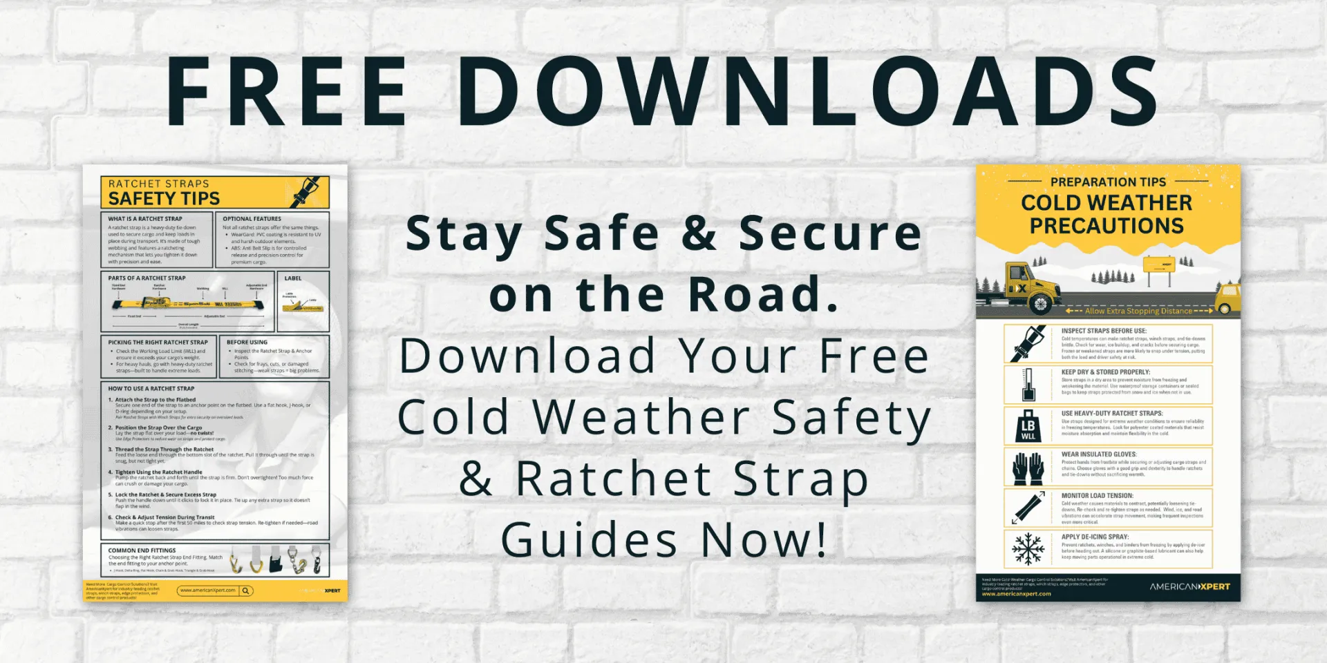 Cargo Control Safety Posters - How To Use a ratchet strap & Cold Weather Precautions for Truck Drivers
